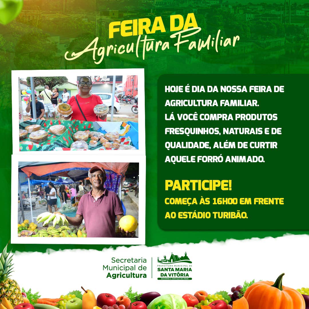 É hoje o dia da nossa Feira de Agricultura Familiar 