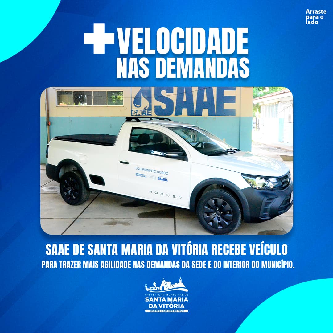 Estamos orgulhosos em anunciar que entregamos um novo veículo ao SAAE