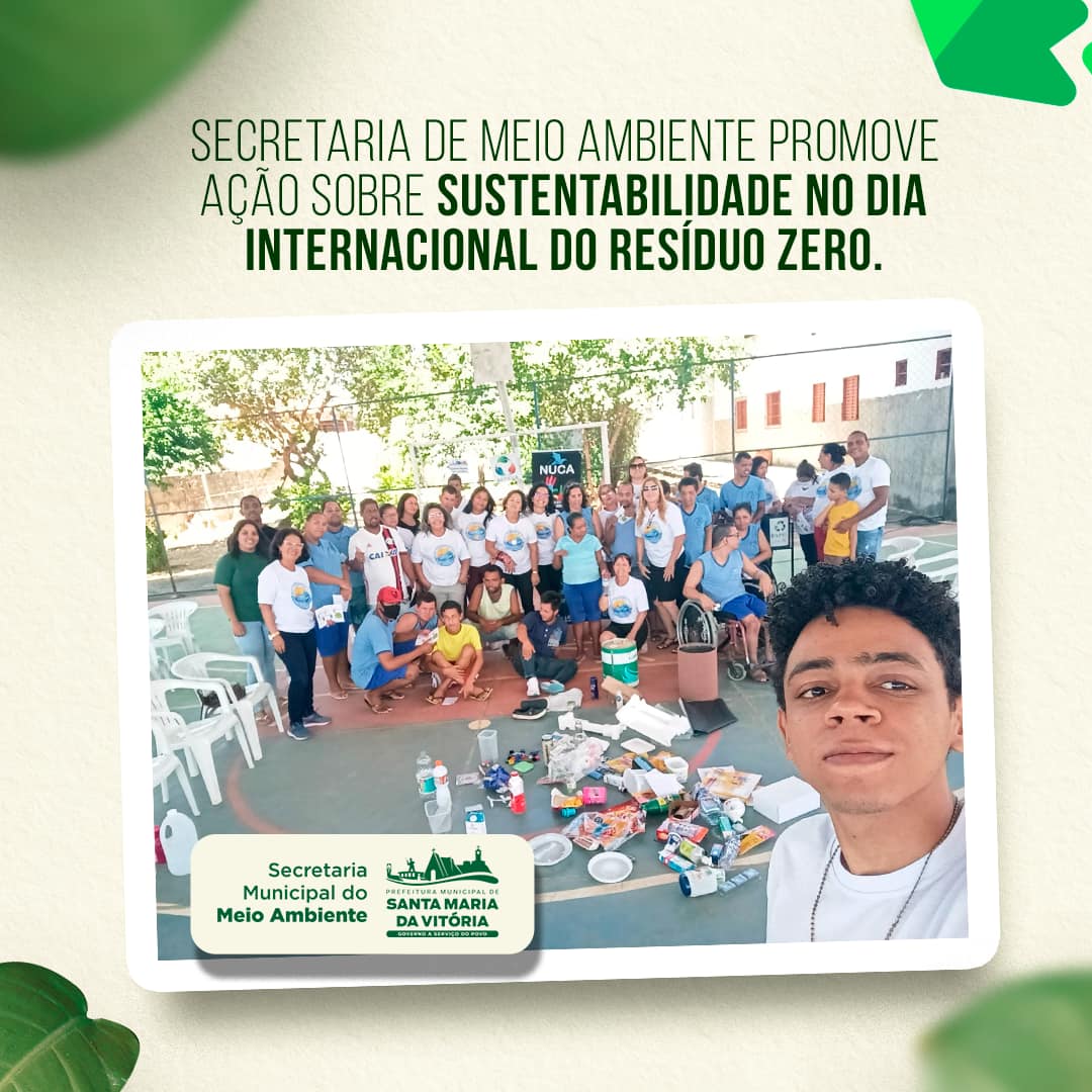 Nesta quarta-feira (27/03), a Secretaria Municipal do Meio Ambiente (SEMMA), em parceria com a APAE e o NUCA Entre no Clima, realizou ação em comemoração ao Dia Internacional do Resíduo Zero