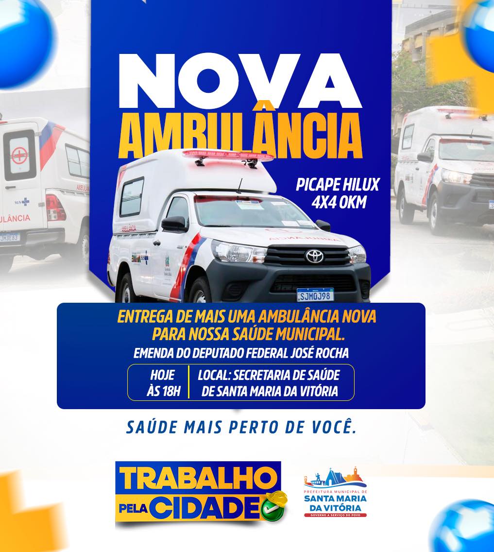 É com grande alegria que anunciamos a entrega de uma nova ambulância