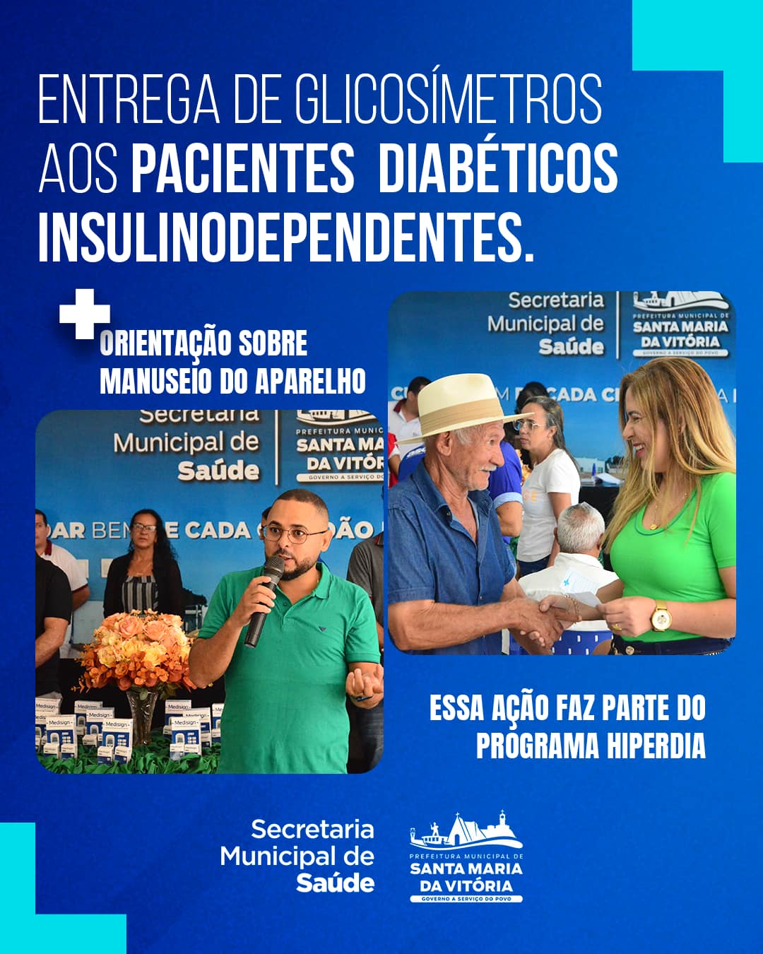 Mais de pacientes diabéticos insulinodependentes foram contemplados com glicosímetros, aparelho essencial para o monitoramento constante da glicemia.