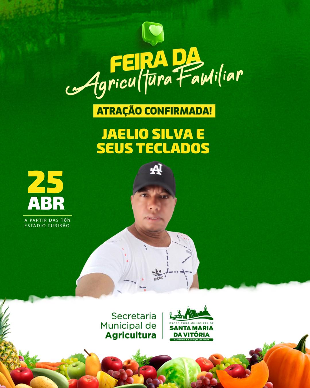Jaelio Silva e seus teclados vai colocar todo mundo pra dançar no dia 25 de abril, quinta-feira, a partir das 16h, em frente ao estádio Turibão