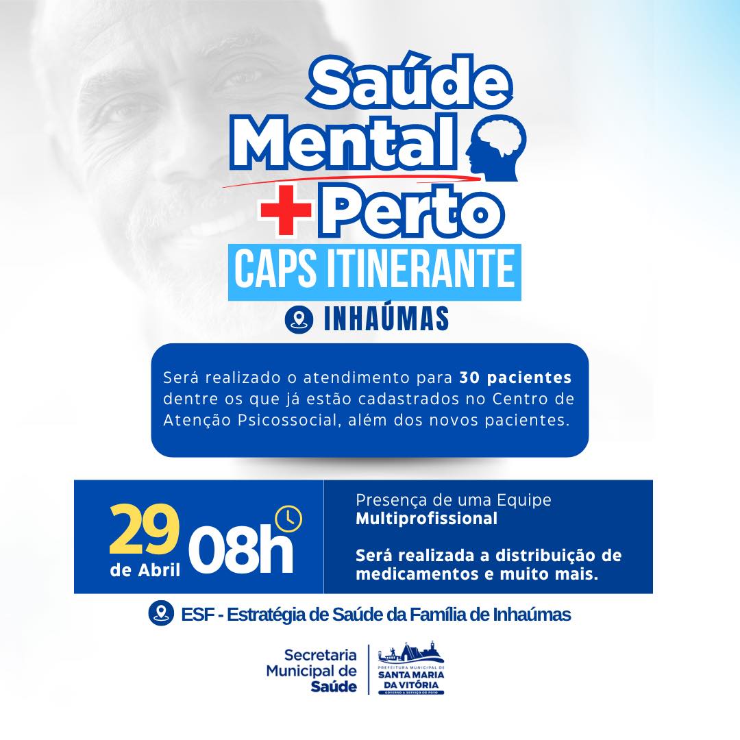 No dia 29 de abril, segunda-feira, a partir da 8h da manhã, estaremos atendendo pacientes cadastrados e novos pacientes, além de oferecer distribuição de medicamentos.