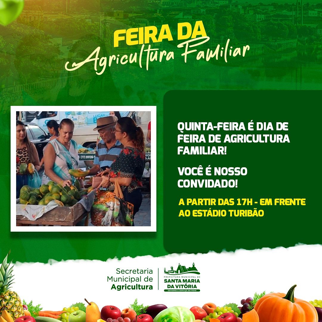 Vem com a gente fazer a diferença na Feira da Agricultura Familiar!