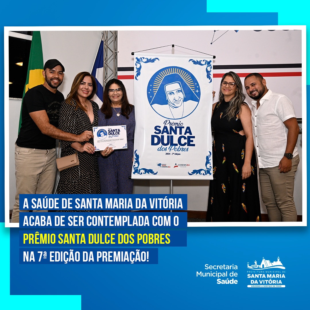 Nossa cidade acaba de receber o Prêmio Santa Irma Dulce dos Pobres pela inovação e compromisso com o cuidado humanizado.