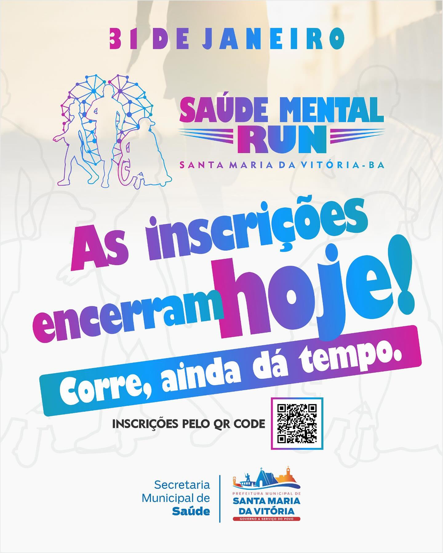 As inscrições para a Saúde Mental Run encerram hoje!