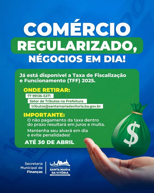 COMÉRCIO REGULARIZADO, NEGÓCIOS EM DIA!