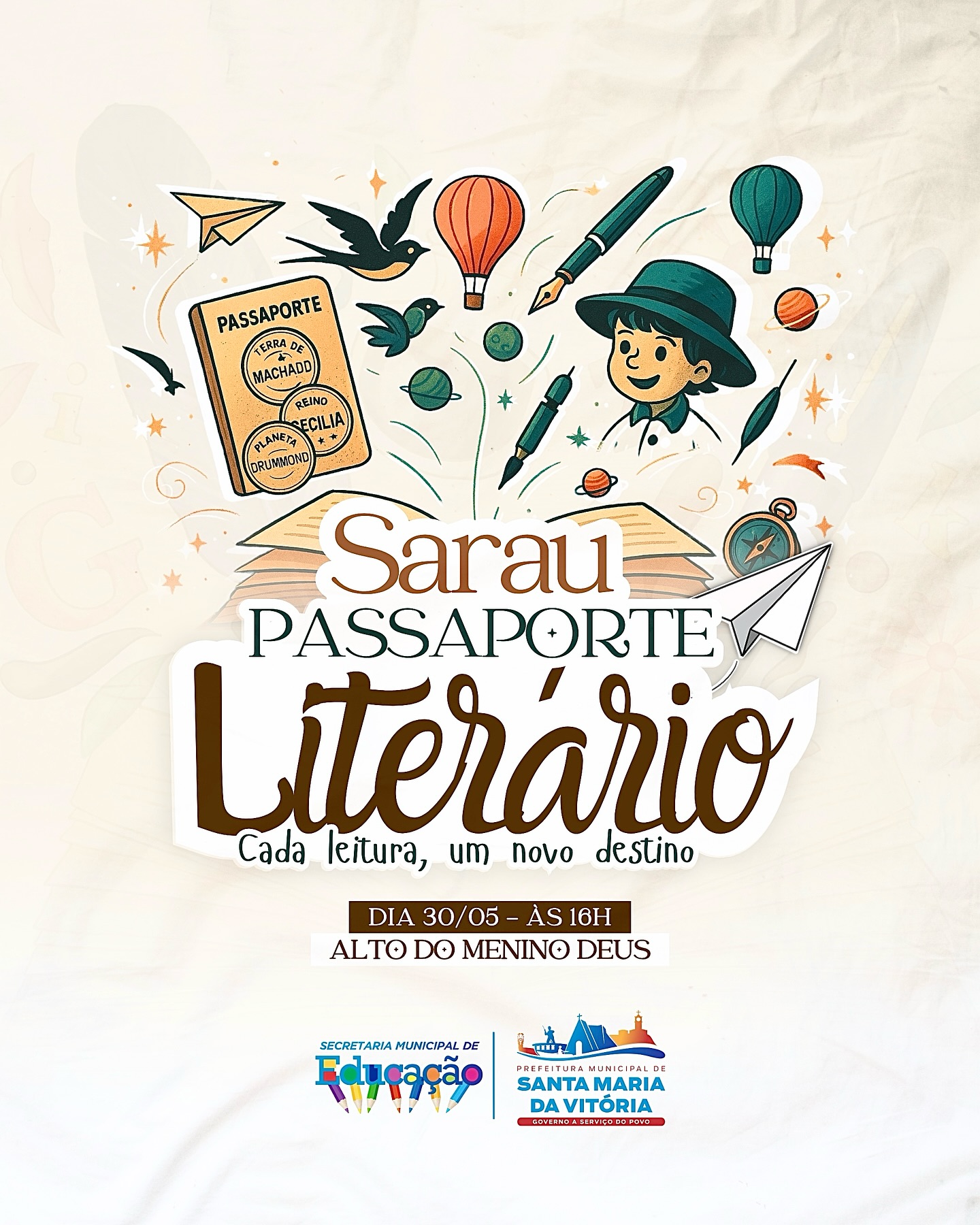Sarau Passaporte Literário: Cada leitura, um novo destino!