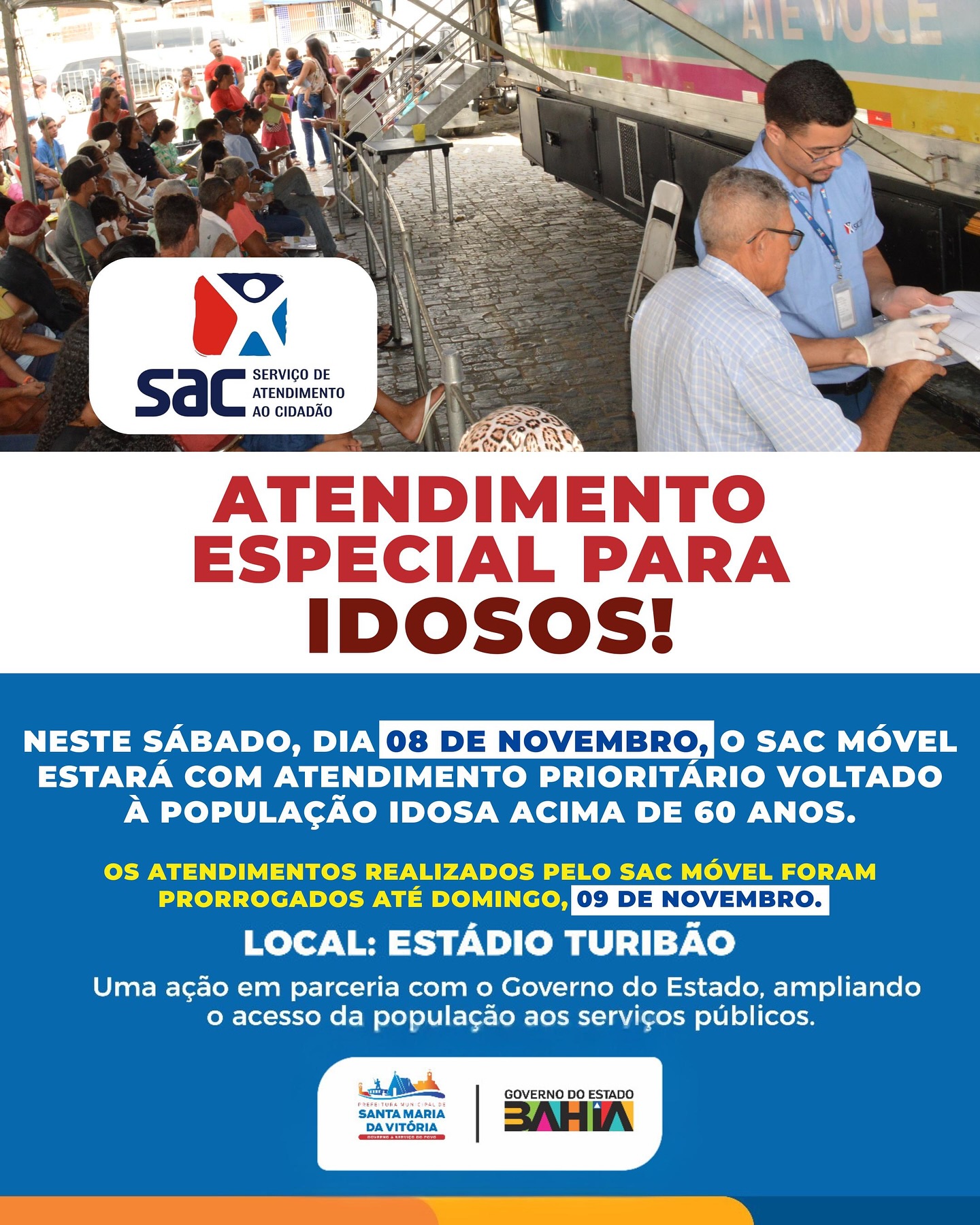 AMANHÃ TEM ATENDIMENTO ESPECIAL PARA IDOSOS!