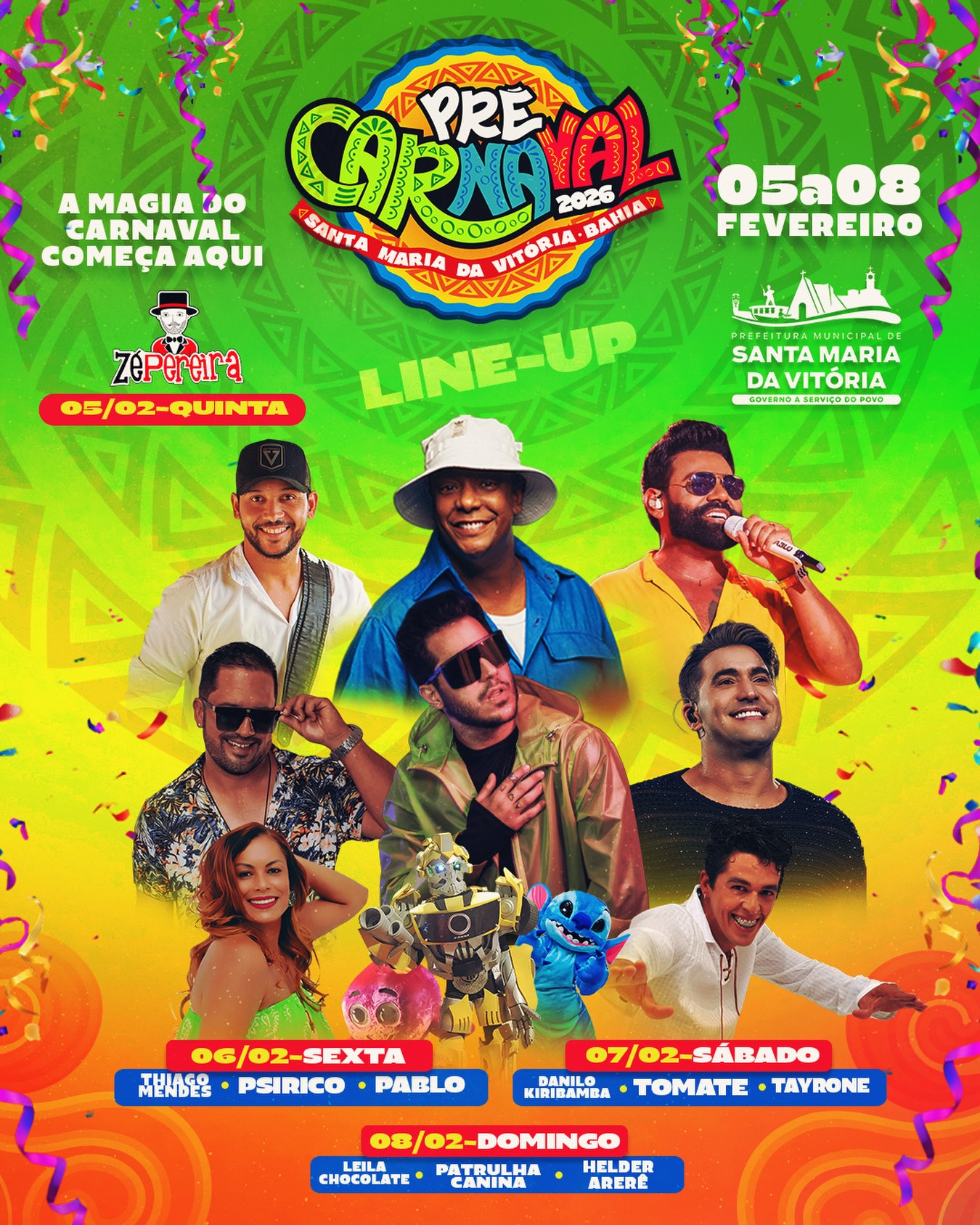De 05 a 08 de fevereiro, Santa Maria da Vitória será palco do Pré-Carnaval 2026