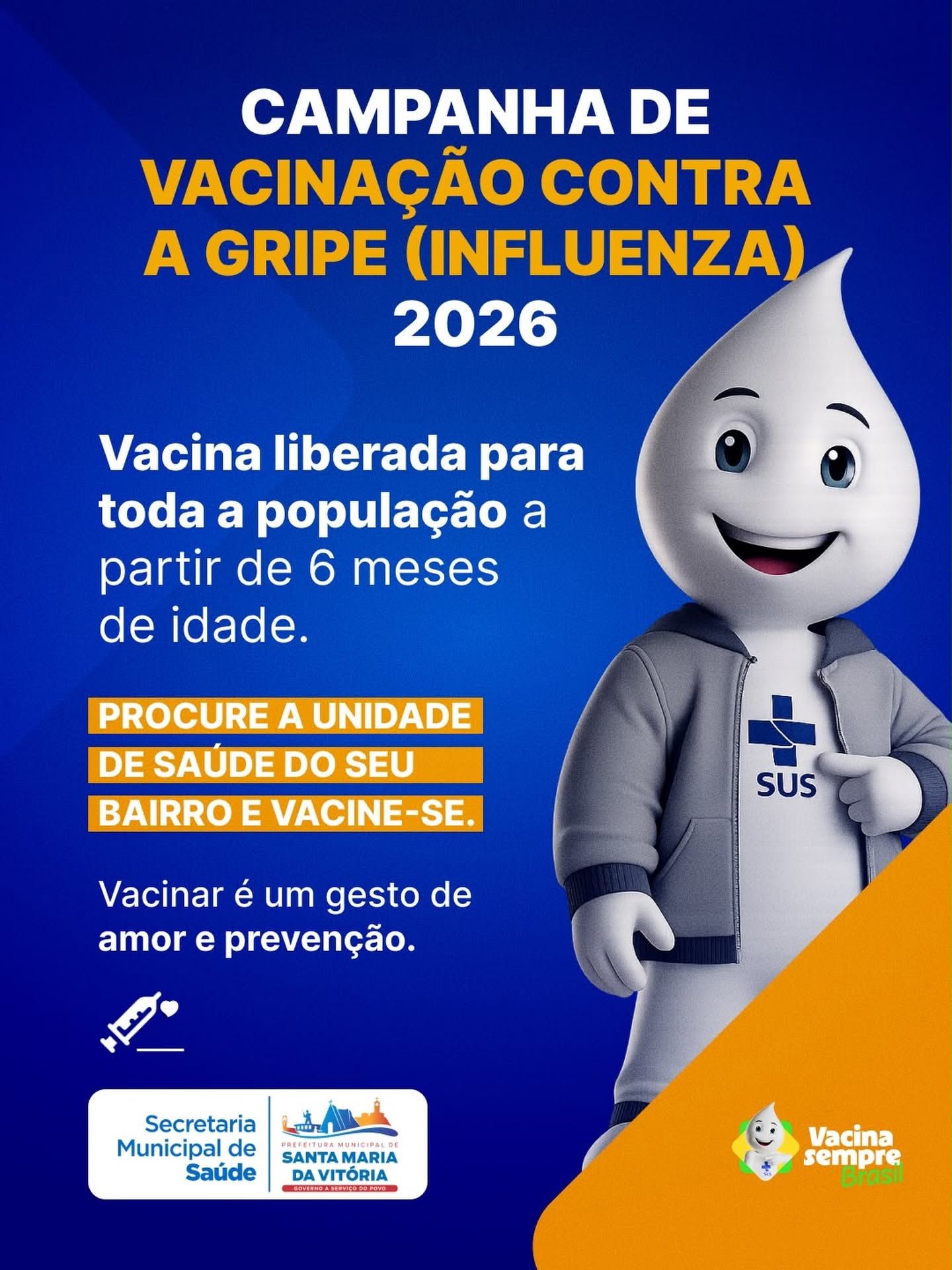 Vacina contra a gripe liberada para toda a população!